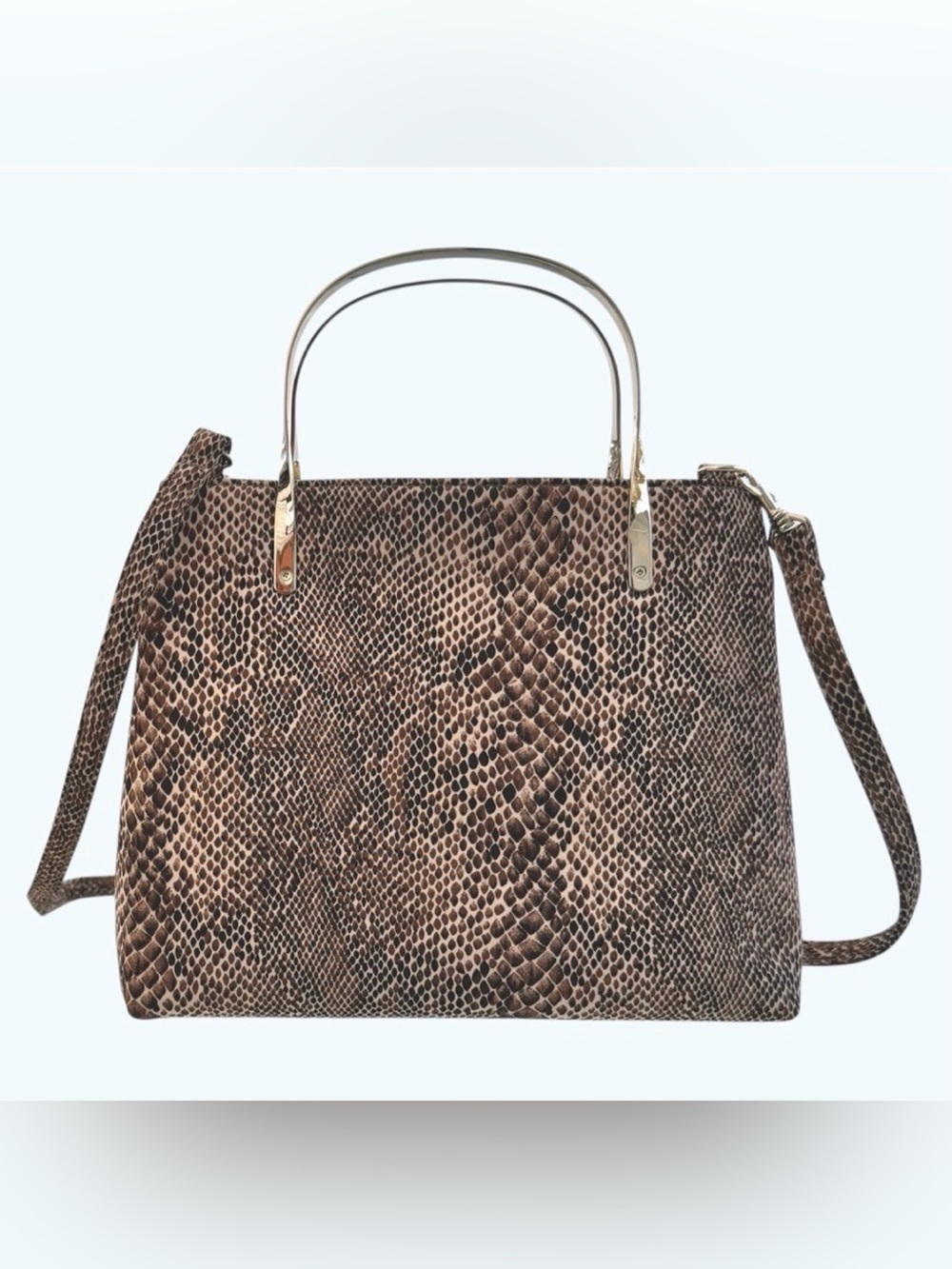 JC & CO Milano Small Snake-Print Arm Bag with Crossbody Strap - Picture 2 of 8